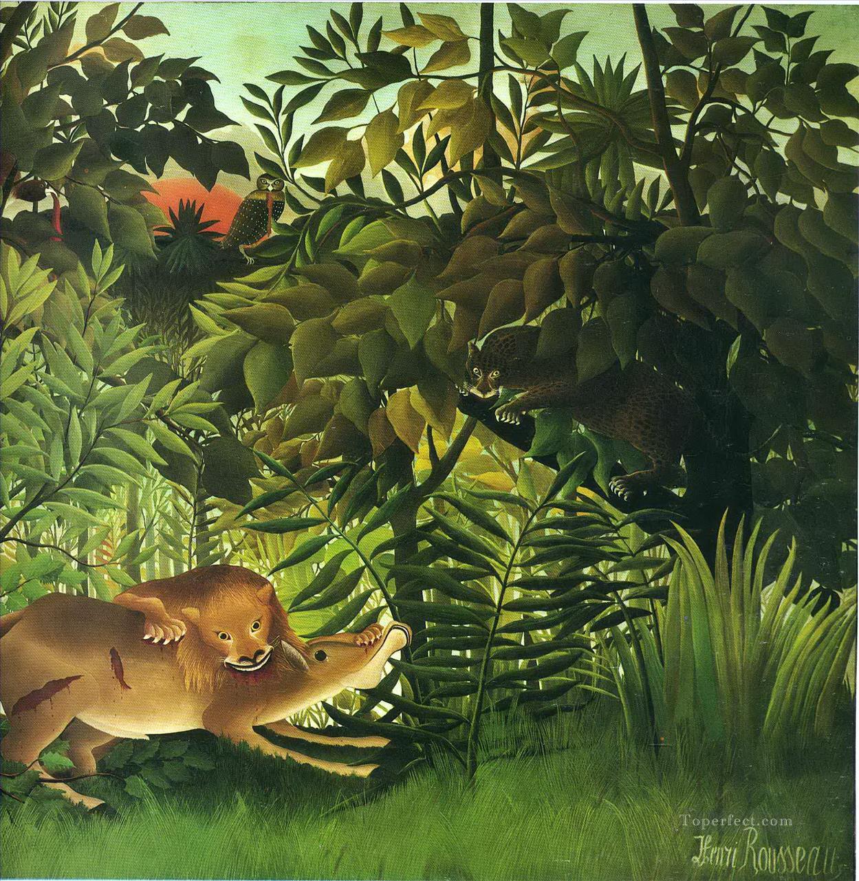a lion devouring its prey 1905 Oil Paintings